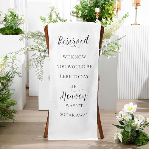 HunnmingRe Schild mit Aufschrift "Reserved Wedding Chair", Banner in Loving Memory Reserved, Schilder für Hochzeit mit Liebe vom Himmel, Baumwollleinen, 38,1 x 127,7 cm, Save a Seat for Someone in HunnmingRe Schild mit Aufschrift "Reserved Wedding Chair", Banner in Loving Memory Reserved, Schilder für Hochzeit mit Liebe vom Himmel, Baumwollleinen, 38,1 x 127,7 cm, Save a Seat for Someone in von HunnmingRe