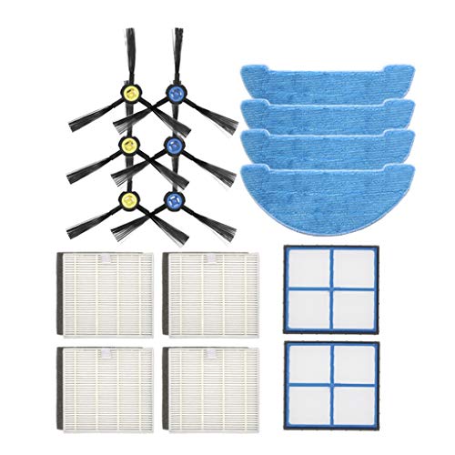 Hunpta Bürste Filter Mop Set Kompatible mit für Ilife V8S X750 X785 V80, 6 Seitenbürste, 4 Filter, 4 Mop, 2 Primärfilter, Saugroboter Ersatzteile Kehrroboter Staubsauger Ersatz Zubehör Set von Hunpta @