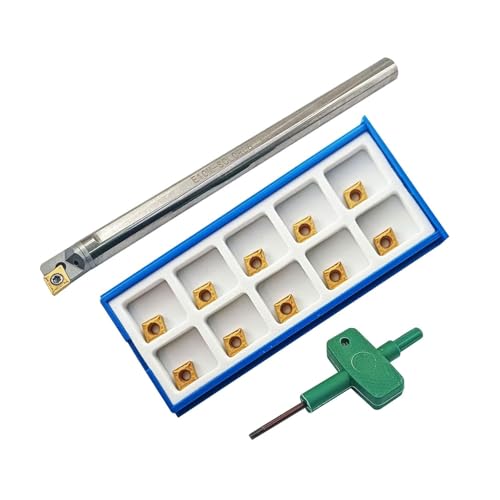 Hunricho E10M-SCLCR06 Werkzeughalter aus Wolframstahl mit Innenkühlung (10 mm x 150 mm) – Hohe Erdbebensicherheit, CNC-Effizienz | Enthält 1 Halter + 1 Box CCMT060204-HM-Einsätze von Hunricho