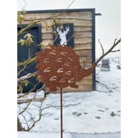 Rostfigur Igel Rostdeko Gartendeko Pflanzendekoration Metallfiguren Metalltiere von HuntiDanti