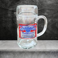 Vintage Classic Budweiser 8" Großes Glas 1L Bierkrug Anheuser Busch von HuntingRetro