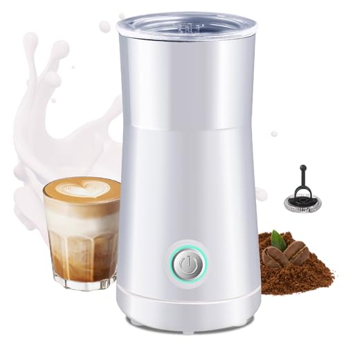 Huogary Milchaufschäumer Einfacher Milchaufschäumer und Dampfer 2-in-1 Milchdampfer mit heißem Milchschaum und heißer Milch für Latte, Macchiato, Cappuccino (weiß) von Huogary