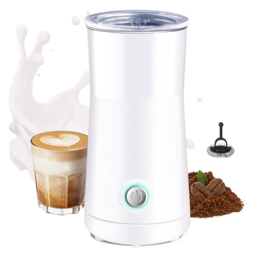 Huogary Milk Forther Einfacher Milchaufschäumer und Dampfgarer 2-in-1 Milchdampfer mit heißem Milchschaum und heißer Milch für Latte, Macchiato, Cappuccino (Weiß) von Huogary