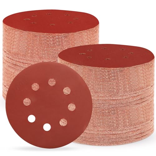 100 Stück Schleifpapier 125mm Klett, 1000 Körnung Profi 125 Schleifscheiben Rund 8 Loch für Exzenterschleifer (100 Stück,1000 Körnung） von Huopueit