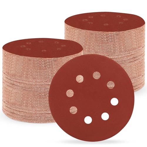 150 Stück Schleifpapier 125mm Klett, 400 Körnung Profi 125 Schleifscheiben Rund 8 Loch für Exzenterschleifer (150 Stück,400 Körnung） von Huopueit