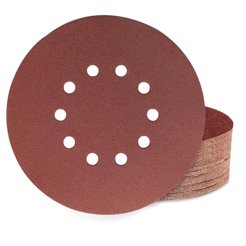 Huopueit 40 Stück Schleifpapier 225mm Klett, 10 Loch 225mm Schleifscheiben Körnung 100 für Langhalsschleifer Trockenbauschleifer Deckenschleifer und Schleifgiraffe Huopueit 40 Stück Schleifpapier 225mm Klett, 10 Loch 225mm Schleifscheiben Körnung 100 für Langhalsschleifer Trockenbauschleifer Deckenschleifer und Schleifgiraffe von Huopueit