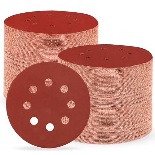 150 Stück Schleifpapier 125mm Klett, 800 Körnung Profi 125 Schleifscheiben Rund 8 Loch für Exzenterschleifer (150 Stück,800 Körnung） von Huopueit