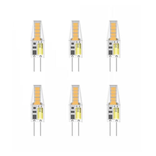 Huoqilin G4 LED Lampe 2W Ersatz für 20W Halogenlampen, 200lm 12V AC/DC Warmweiß 3000K, Kein Flackern, Nicht Dimmbar -6er Pack von Huoqilin