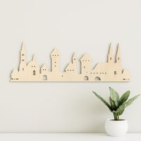 Stilvolle Skyline Der Stadt Nürnberg Aus Holz - Moderne Wanddeko Fürs Wohnzimmer, Büro Oder Flur Made in Germany von HuppWoodWorks
