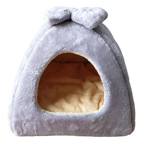 14x14 Katzenbetthöhle weiches warmes Katzenhaus mit abnehmbarem Bugfaltfaltblatt, waschbarem Kätzchenbett für Katzen und kleine Hunde von Huraoerrrr
