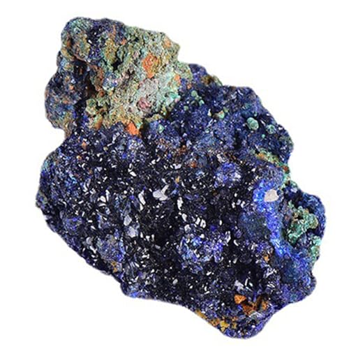 1pcs natürliche Azurit Malachitkristall Mineralprobe, Malachitstein unregelmäßige raue Malachit -Mineralprobe Originalformheilung Kristall Herr Reliefspannung mit Geschenkbox von Huraoerrrr