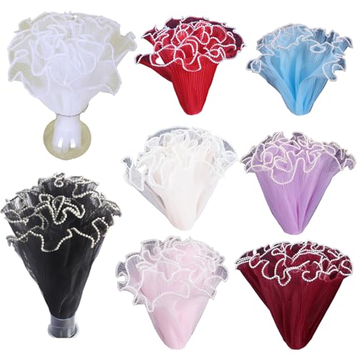 8pcs Perlennetz für Blumensträuße, 11x4 Yard Wellwellende Perlkante Falten Mesh Blume Blumenstraußpapier für Valentinstag 8pcs Perlennetz für Blumensträuße, 11x4 Yard Wellwellende Perlkante Falten Mesh Blume Blumenstraußpapier für Valentinstag von Huraoerrrr