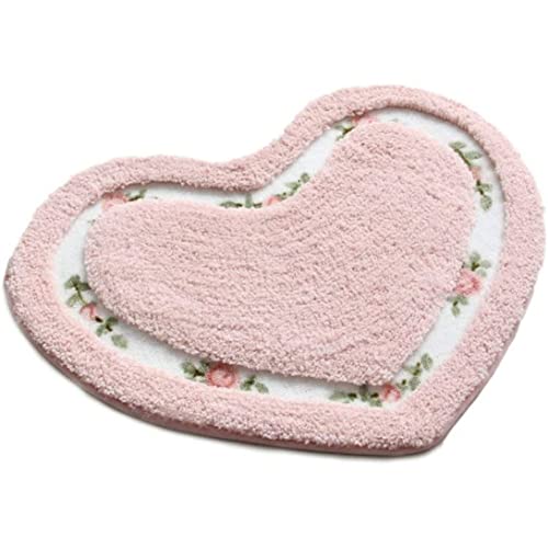 Huraoerrrr Hübsches Blumenrosen Herz Form Badezimmer Matte Super weicher zotteliger Teppich für Küchen Wohnzimmer von Huraoerrrr