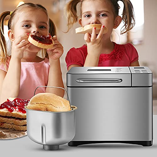 650W Bread Maker,19 Funktionen Der Anwendung,Lcd Display Zeitmesser 3 Braunstufen Heizungsfunktion BäCker 1000g 19 Programm Einfache Bedienung üBer Den Monitor Edelstahl Silber Frisches Brot Zu Hause 650W Bread Maker,19 Funktionen Der Anwendung,Lcd Display Zeitmesser 3 Braunstufen Heizungsfunktion BäCker 1000g 19 Programm Einfache Bedienung üBer Den Monitor Edelstahl Silber Frisches Brot Zu Hause von Hurrylying
