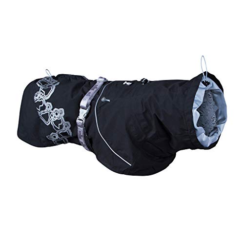 Hurtta Drizzle Hundemantel Regenjacke für Hunde, wasserdicht mit Reflektoren, Schwarz 30 cm von Hurtta