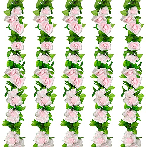 Huryfox Künstliche Blumen Girlanden - 5 Stränge 230cm Lange Kunstblumen Reben für Dekorationen, Künstlicher Rosa Rosen Blumen Bogen mit Realistischem Design für Indoor/Outdoor Hochzeiten, Partys Huryfox Künstliche Blumen Girlanden - 5 Stränge 230cm Lange Kunstblumen Reben für Dekorationen, Künstlicher Rosa Rosen Blumen Bogen mit Realistischem Design für Indoor/Outdoor Hochzeiten, Partys von Huryfox