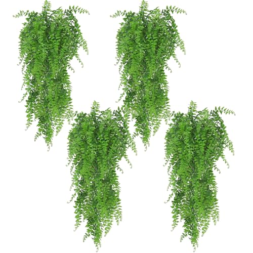 Huryfox Künstliche Pflanzen Hängend Farn Ranken - 4P Kunststoff Ivy Blätter Dekoration für Innen und Außenbereiche, Künstliche Blattpflanzen Deko für Wohnzimmer, Küche, Balkon, Garten, Schlafzimmer Huryfox Künstliche Pflanzen Hängend Farn Ranken - 4P Kunststoff Ivy Blätter Dekoration für Innen und Außenbereiche, Künstliche Blattpflanzen Deko für Wohnzimmer, Küche, Balkon, Garten, Schlafzimmer von Huryfox