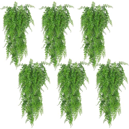 Huryfox Künstliche Pflanzen Hängend Farn Ranken - 6P Kunststoff Ivy Blätter Dekoration für Innen und Außenbereiche, Künstliche Blattpflanzen Deko für Wohnzimmer, Küche, Balkon, Garten, Schlafzimmer Huryfox Künstliche Pflanzen Hängend Farn Ranken - 6P Kunststoff Ivy Blätter Dekoration für Innen und Außenbereiche, Künstliche Blattpflanzen Deko für Wohnzimmer, Küche, Balkon, Garten, Schlafzimmer von Huryfox