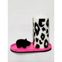 Kerze | Leomuster Animalprint Leo Blockkerze Geschenk Freundin Geburtstag Kerze | Leomuster Animalprint Leo Blockkerze Geschenk Freundin Geburtstag von HusNr8