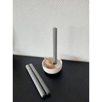 Set Rillenstabkerzen in Grau Oder Weiss von HusNr8