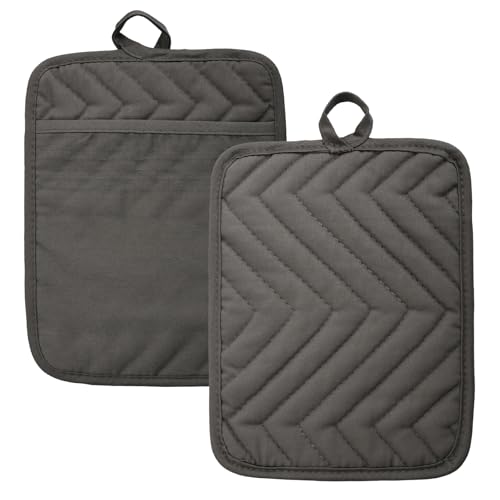 2er Set Topflappen Baumwolle rutschfest Topfuntersetzer HitzebestäNdig AufhäNgbar Waschbar Topflappen Set Zum Kochen Und Backen Rauchgrau 2er Set Topflappen Baumwolle rutschfest Topfuntersetzer HitzebestäNdig AufhäNgbar Waschbar Topflappen Set Zum Kochen Und Backen Rauchgrau von Husalsea