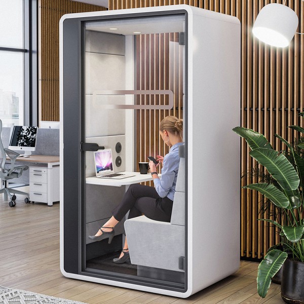 Hushoffice Telefonbox Hushhybrid - Telefoncube Akustikbox Telefonzelle konfig... von Hushoffice