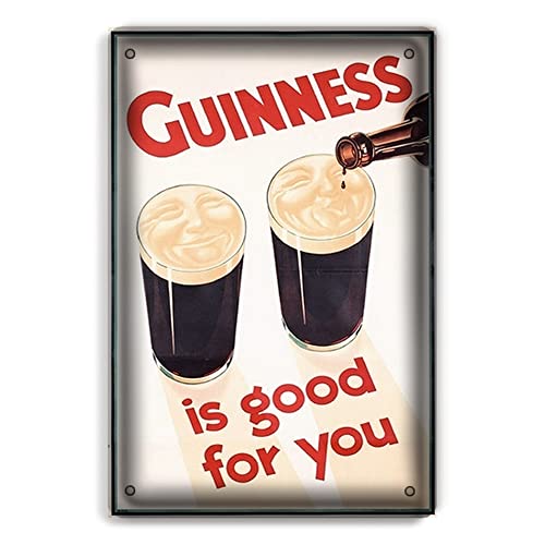 Retro-Blechschild, Metall-Poster, Vintage-Wanddekoration, Café, Restaurant, Guinness für Pub, Restaurants, Café, Club, Plakette, Männerhöhle, Wand, 20,3 x 30,5 cm von Husienzn