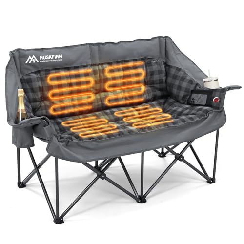 Huskfirm Beheizter Doppel-Campingstuhl, übergroßer Camping-Liebessitz mit 4 Heizzonen und 3 Temperatureinstellungen, tragbarer beheizter Doppelstuhl für den Außenbereich (Batterie nicht im Huskfirm Beheizter Doppel-Campingstuhl, übergroßer Camping-Liebessitz mit 4 Heizzonen und 3 Temperatureinstellungen, tragbarer beheizter Doppelstuhl für den Außenbereich (Batterie nicht im von Huskfirm