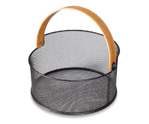 Husla 73946 Basket, Steel/Wood, Black von Husla