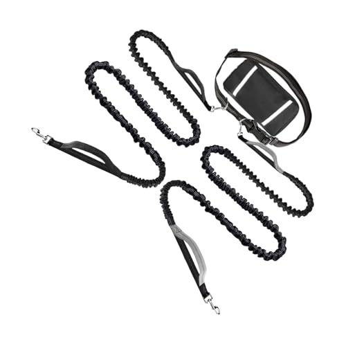 Husoiuy Hundeleine Mit Reflektierendem Seil - Reflektierendes Zuggeschirr Mit Bauchtasche Für Urban Travel Radfahren,Reflektierendes Verstellbares Hundeseil Für Wanderungen Camping Outdoor Reisen Und von Husoiuy