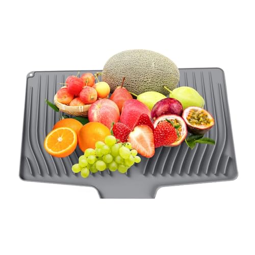 Husoiuy Silicone Trocknungsmatte | Silicone Abtropfmatte | Hitzeisoliert Rutschfest Arbeitsplatte Spüle Schutz Haushalt Küche Bad Wohnzimmer Couchtisch Möbel von Husoiuy