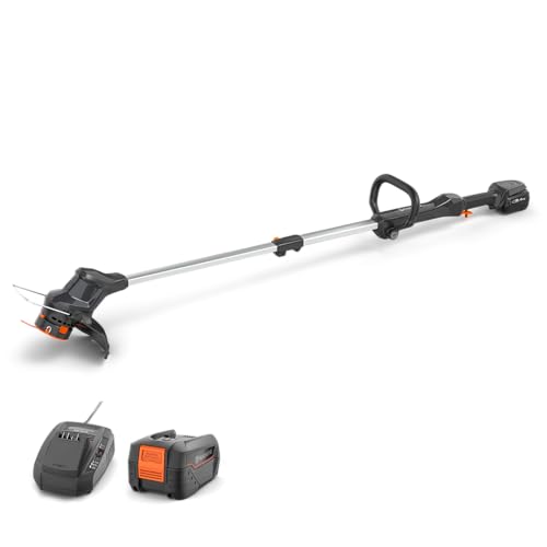 Husqvarna Akku Rasentrimmer Aspire T28-P4A 2P mit 18 V 4,0Ah Akku (P4A 18-B72) und Ladegerät (P4A 18-C70), Elektrischer Rasenkantenschneider mit Faden, Freischneider von Husqvarna