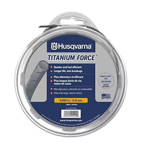 Husqvarna Titanium Force 0,095 Zoll / 45,6 m Spulenfaden für Rasentrimmer, professionelle Qualität, Copolymer-Unkrautfresser-Faden von Husqvarna