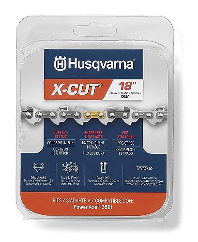 Husqvarna X-Cut S93G 45,7 cm Sägekette, 3/8 Zoll Teilung, 127 cm Gauge, 62 Treibglieder, 350i Kettensägenersatz Husqvarna X-Cut S93G 45,7 cm Sägekette, 3/8 Zoll Teilung, 127 cm Gauge, 62 Treibglieder, 350i Kettensägenersatz von Husqvarna