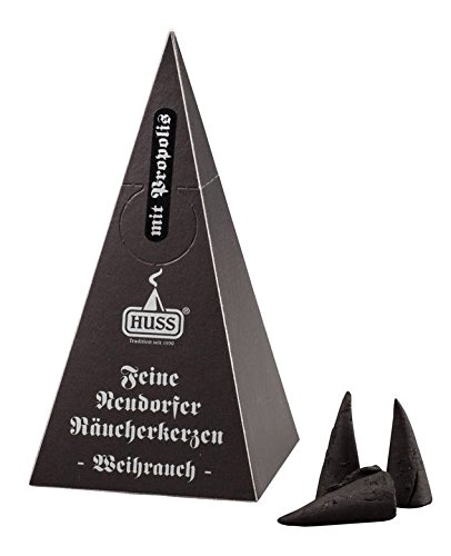 Huss Feine Neudorfer Räucherkerzen mit Propolis - 24 Stück im Pyramidenspender von Huss
