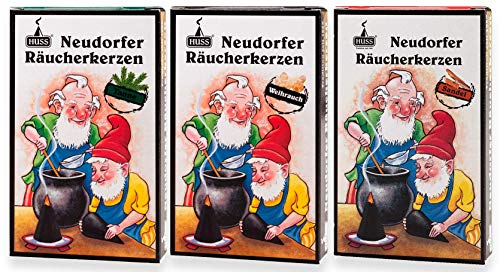 Huss - Neudorfer Räucherkerzen 3er Pack - Klassische Mischung - Weihrauch, Sandel, Tanne - Die Intensiven (3 x 24 Stück) von Huss