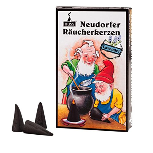 Huss Lavendel - Neudorfer Räucherkerzen aus dem Erzgebirge - 24 Stück - Weihnachtsduft von Huss