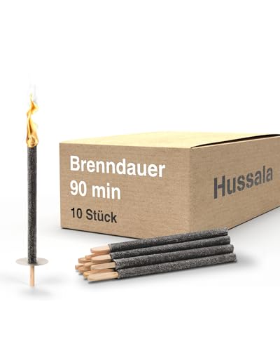 Hussala - Diamond Wachsfackeln Brennzeit 90 min Garten-Fackeln [10 Stück] von Hussala