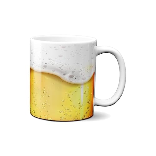 Hustling Sharks® Männertasse mit Biermotiv - Geschenk Kaffeetasse - 330ml Spülmaschinenfest, Keramik - weiß, Geschenk für Männer, Geschenk Papa, Tasse Büro Lustig, Lustige Tasse von Hustling Sharks