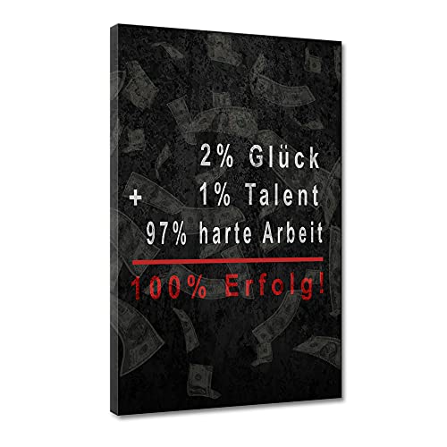 Hustling Sharks® Motivationsbilder als XXL Wandbild Erfolgsrechnung - Hochformat (30x45cm), Motivationsbilder Leinwand, Büro Bilder, Erfolg Bilder, Bilder Erfolg, Bilder Spruch, Büro Bild von Hustling Sharks