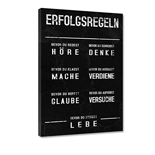 Hustling Sharks® Motivationsbilder als XXL Wandbild Erfolgsregeln - Hochformat (Leinwandbild, 70 x 105 cm), Bilder Büro, Erfolg Bild, Bilder Spruch, Wanddeko Büro, Bilder Motivation von Hustling Sharks