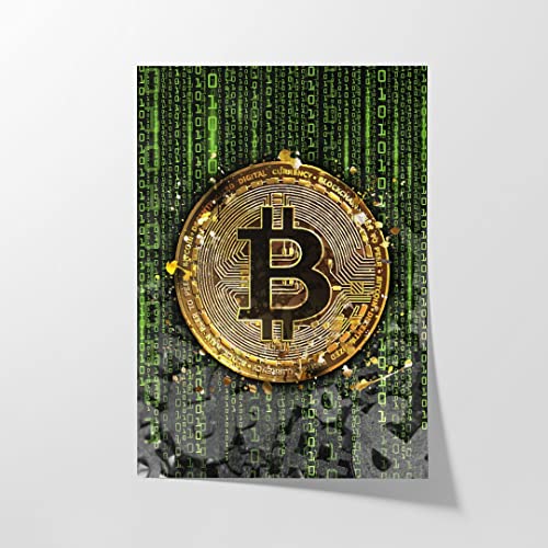 Hustling Sharks® Motivationsbilder auf Poster als XXL Wandbild Binary Bitcoin - Poster im Hochformat, Motivationsposter Büro, Poster Bitcoin, Bitcoin Bilder, Büro Bild (40x60cm) von Hustling Sharks