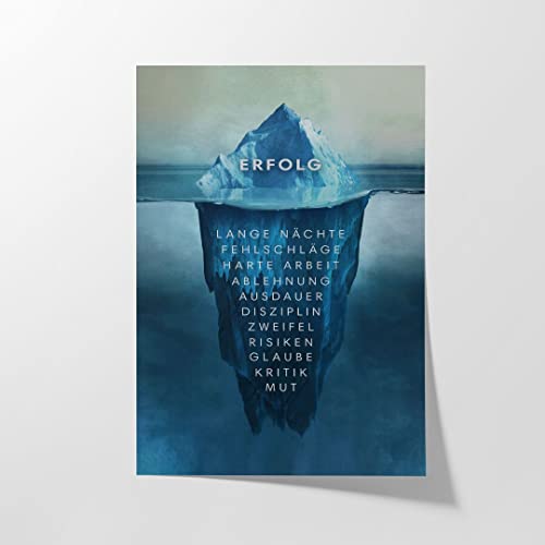 Hustling Sharks® Motivationsbilder auf Poster als XXL Wandbild Eisberg des Erfolgs - Poster im Hochformat, Motivationsposter Büro, Poster mit Sprüchen, Erfolg Bilder, Büro Bild, Deko (60x90cm) von Hustling Sharks