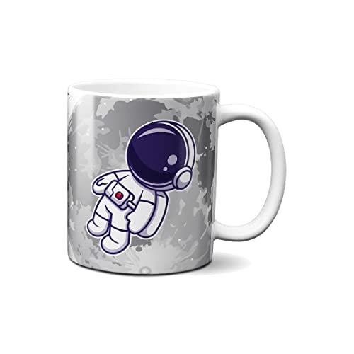 Hustling Sharks® Tasse mit Motiv - Der Astronaut - Geschenk Kaffeetasse - 330ml Spülmaschinenfest, Keramik - Pastell, weiße Tasse, Geschenke von Hustling Sharks