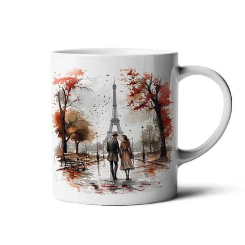 Hustling Sharks® Tasse mit Motiv - Der Eiffelturm 1-330ml Spülmaschinenfest, Keramik - weiß, Tasse mit verschiedenen Moriven vom Eiffelturm, Eiffelturm (Der Eiffelturm#7) von Hustling Sharks