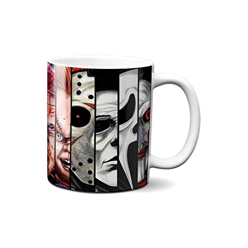 Hustling Sharks® Tasse mit Motiv - Scary Ones - Geschenk Kaffeetasse - 330ml Spülmaschinenfest, Keramik, Schwarze Tasse, bunt, Geschenke von Hustling Sharks