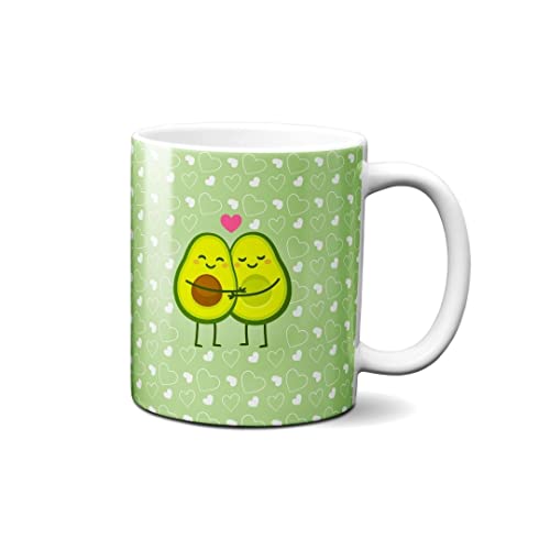 Hustling Sharks® Tasse mit Spruch - Avocados in love - Geschenk Kaffeetasse - 330ml Spülmaschinenfest, Keramik - Avocado, bunte Tasse, bunt von Hustling Sharks