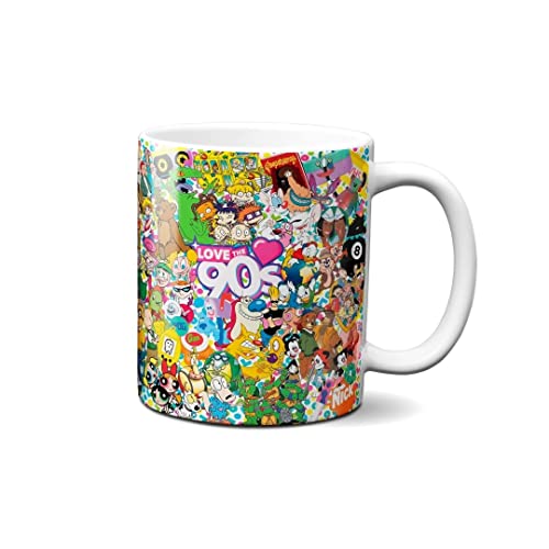 Hustling Sharks® Tasse mit Spruch - I love the 90's - Geschenk Kaffeetasse - 330ml Spülmaschinenfest, Keramik - 90ziger Jahre, bunte Tasse, bunt von Hustling Sharks