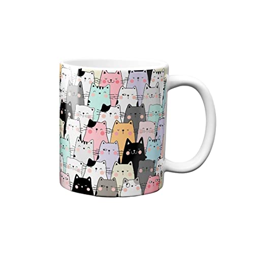 Hustling Sharks® Tasse mit Spruch - Süße Katzen - Geschenk Kaffeetasse - 330ml Spülmaschinenfest, Keramik - Katze, Katzen Tasse, bunt, Geschenke von Hustling Sharks