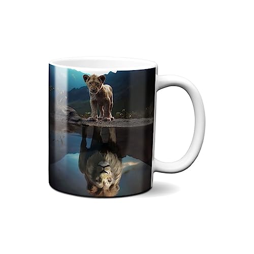 Hustling Sharks® Tasse mit Tier - Löwe reflektiert - Geschenk Kaffeetasse - 330ml Spülmaschinenfest, Keramik - weiß, Tassen mit Tiermotiv, Tasse Motivation, Tasse Büro, Tasse Löwe von Hustling Sharks